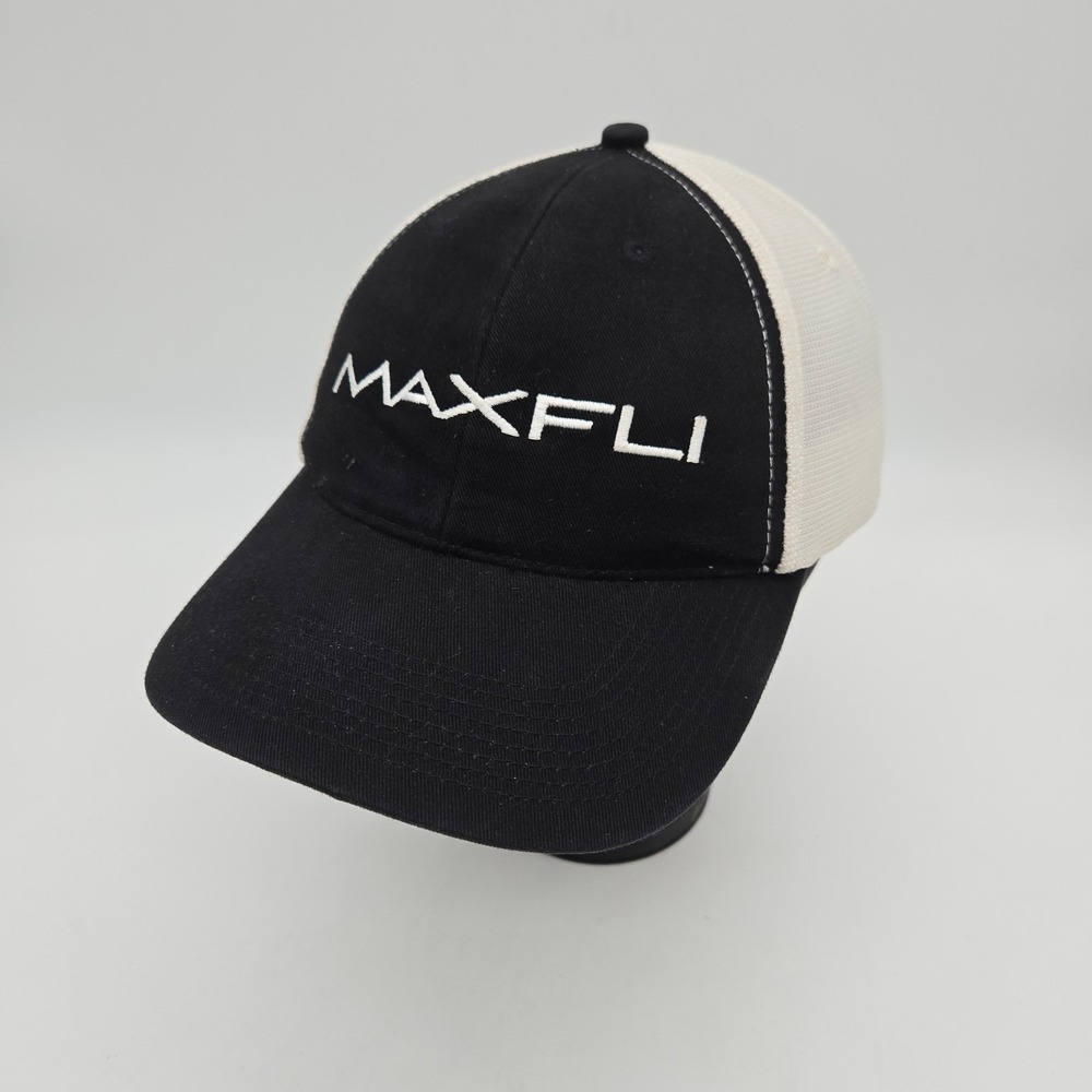 Maxfli Golf Strapback Hat Baseball Cap White Navy Blue tmax Gear Embroidered